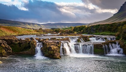 waterfall in the mountains
