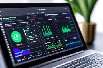 A close-up of a PPC ad campaign on a dashboard, showing real-time impressions, clicks, and conversion data