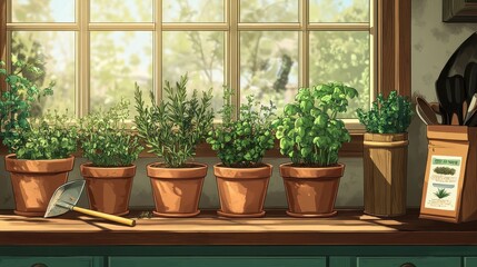 Cozy Herb Garden by the Window