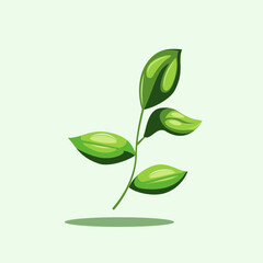 Flat illustration fresh green leaf