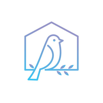 recommend clip art: Bird's House with Tree logo design 