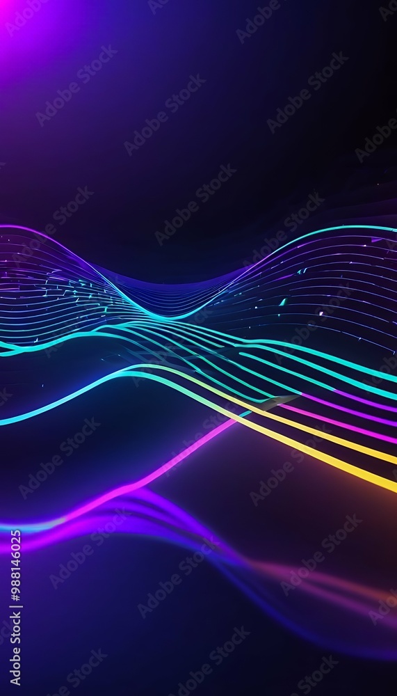 Aufkleber abstract ultraviolet futuristic background wave neon glow equalizers neon effect colourful abstract 
