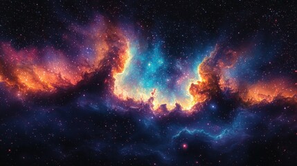 Fototapeta premium Cosmic Nebula with Stars and Galaxies Deep Space Background