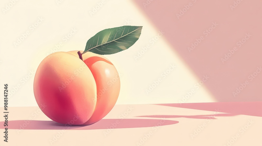 Poster simple peach vector illustration on transparent background with pastel color scheme