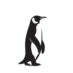 Obraz premium Penguin vector silhouette. Elegant logo icon of penguin. Penguin vector illustration black and white.