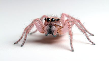 Pink Jumping Spider Close up with Big Eyes