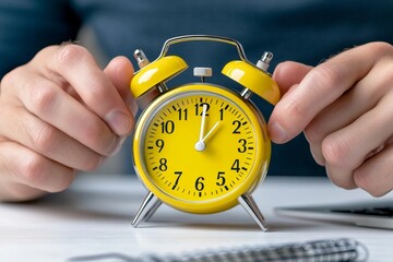 A person setting a focus timer, using time management techniques to stay productive and avoid distractions