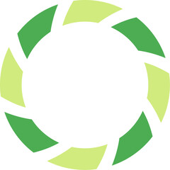 円形のフレーム　二色の輪　緑