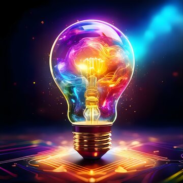 Lamp bulb idea illustration generated by aii