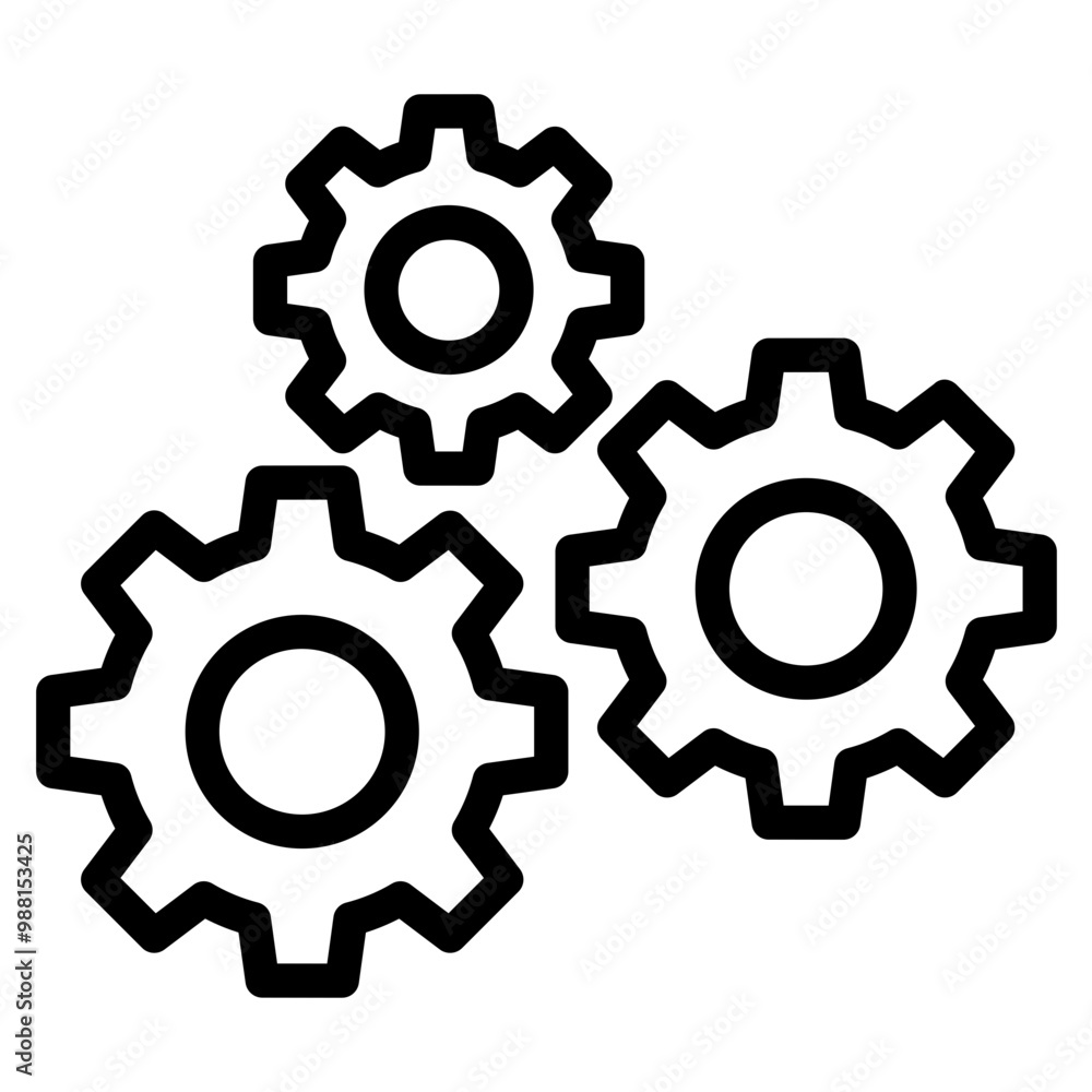 Sticker engine, gear icon