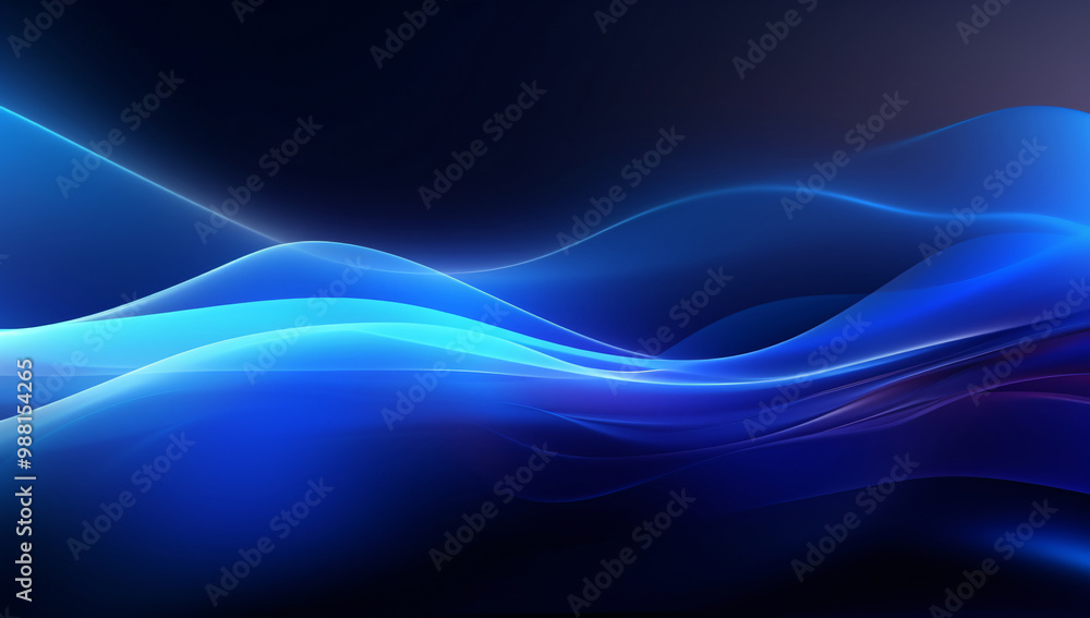Poster a smooth gradient of blue waves flows seamlessly across the image, creating a tranquil and calming v