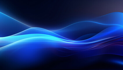 Fototapeta premium A smooth gradient of blue waves flows seamlessly across the image, creating a tranquil and calming visual effect for graphic resources.