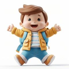 Happy Cartoon Baby Icon in 3D Style