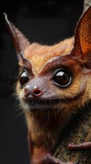 Obraz premium Close Up Portrait of a Cute Bat with Big Eyes