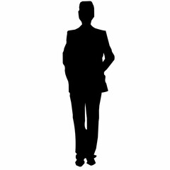 Black silhouette of office worker