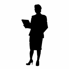 Black silhouette of office worker