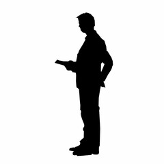 Black silhouette of office worker