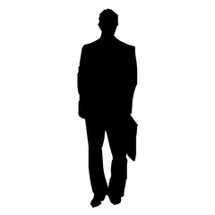 Black silhouette of office worker