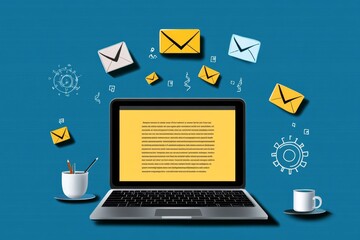 A marketer creating a targeted email campaign, using an email marketing platform to design a newsletter