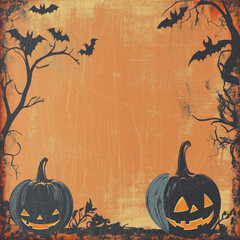 Collection of vintage background Halloween art posters