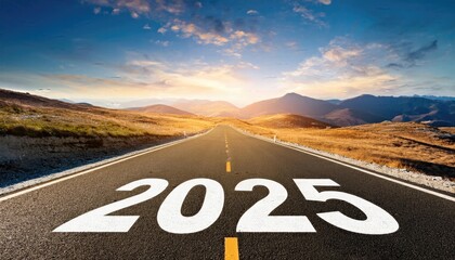 Sign in the forest, Happy New Year 2025, The Road to 2025: A Journey into the Future, 