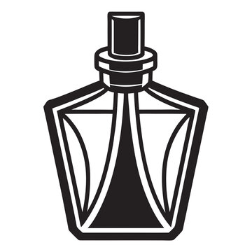 recommend clip art: Parfume bottle silhouette vector line art