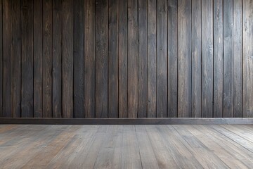 Dark Wooden Wall and Floor Background for Design Projects