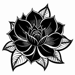 Hand Drawn Flower Vector silhouette