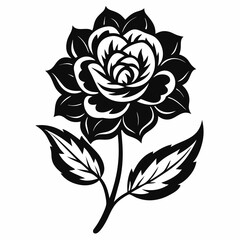 Hand Drawn Flower Vector silhouette