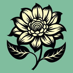 Hand Drawn Flower Vector silhouette