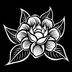 Hand Drawn Flower Vector silhouette
