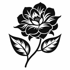 Hand Drawn Flower Vector silhouette
