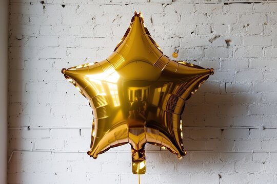 Radiant Gold Star Balloon for Celebration and Events
