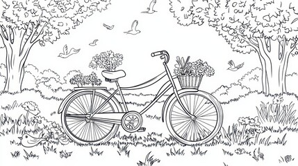 Bicycle in a Spring Garden