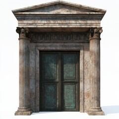 Obraz premium 3D Render of a Roman temple with a large central dome, on isolated white background