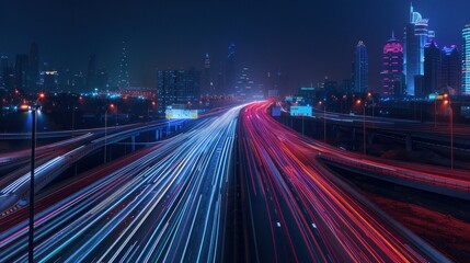 Fototapeta premium Cityscape with Light Trails