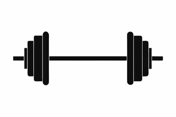 barbell silhouette vector, dumbbell icon
