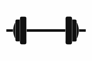 barbell silhouette vector, dumbbell icon
