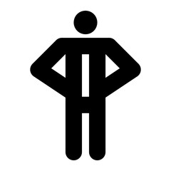figure with hands on hips gesture, confident icon sign