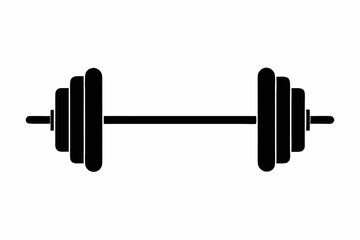 barbell silhouette vector, dumbbell icon
