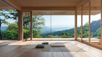 Modern Japanese Home with Mountain View