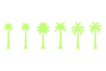 Simple coconut tree icon set