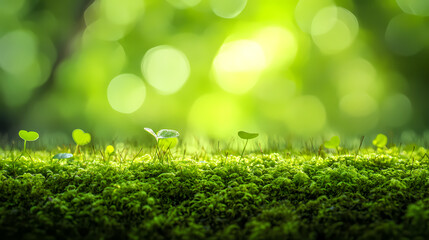 Obraz premium Microscopic ecological scene of forest moss