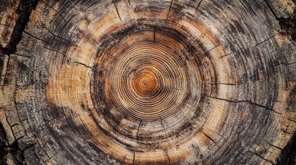 Fototapeta premium Close up textures of growth rings on tree trunk