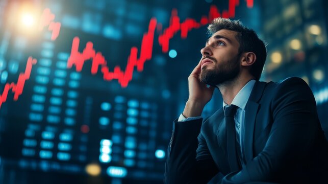 Businessman Looking at Stock Market Data