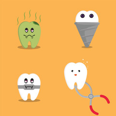 tooth character vector illustration, great for a logo or icon.