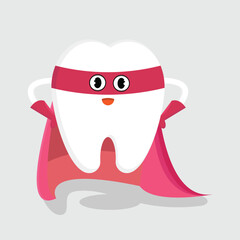 tooth character vector illustration, great for a logo or icon.