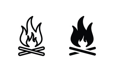 Campfire icon, campfire sign vector