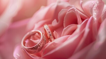 Wedding Rings on a Rose