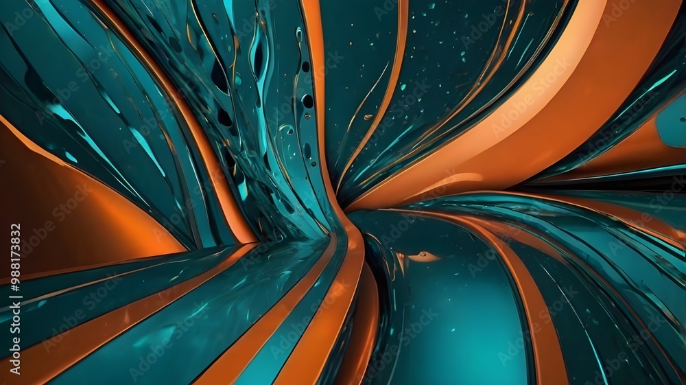 Aufkleber digital art featuring a fractal explosion of colorful lines and swirls against a dark backdrop
